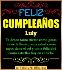 GIF Frases de Cumpleaños Luly